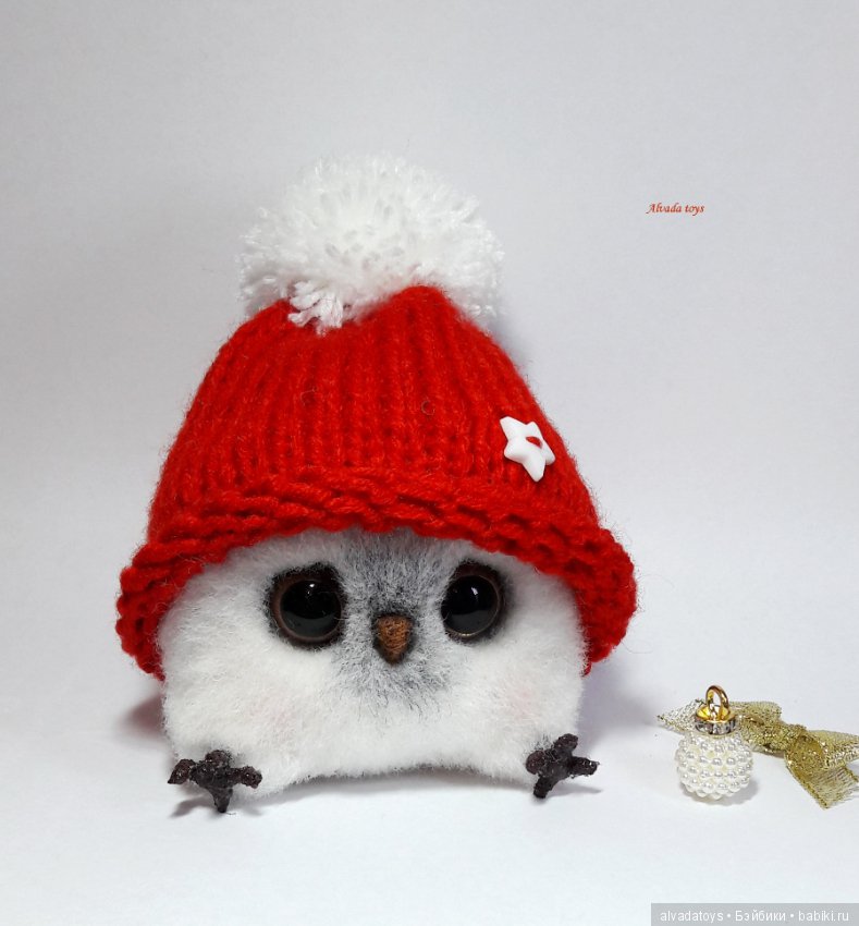 Новогодний совенок — Валяные игрушки из шерсти: сухое валяние (фото 2)