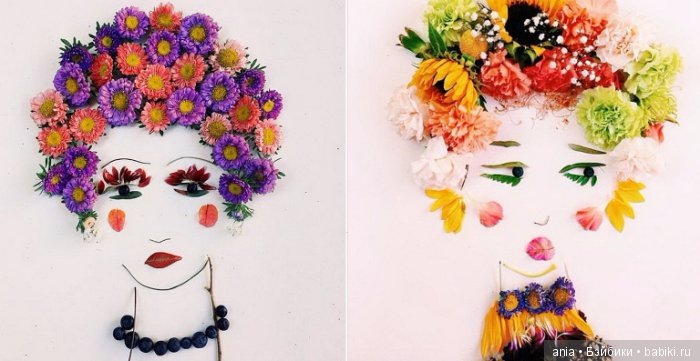 Невероятно нежные портреты, выполненные из цветов, ягод и растений (фото 5)
