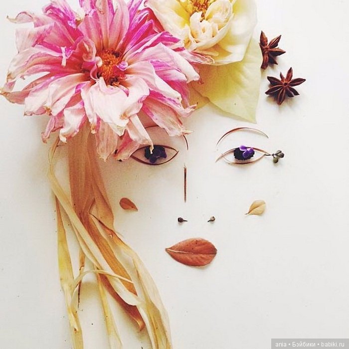 Невероятно нежные портреты, выполненные из цветов, ягод и растений