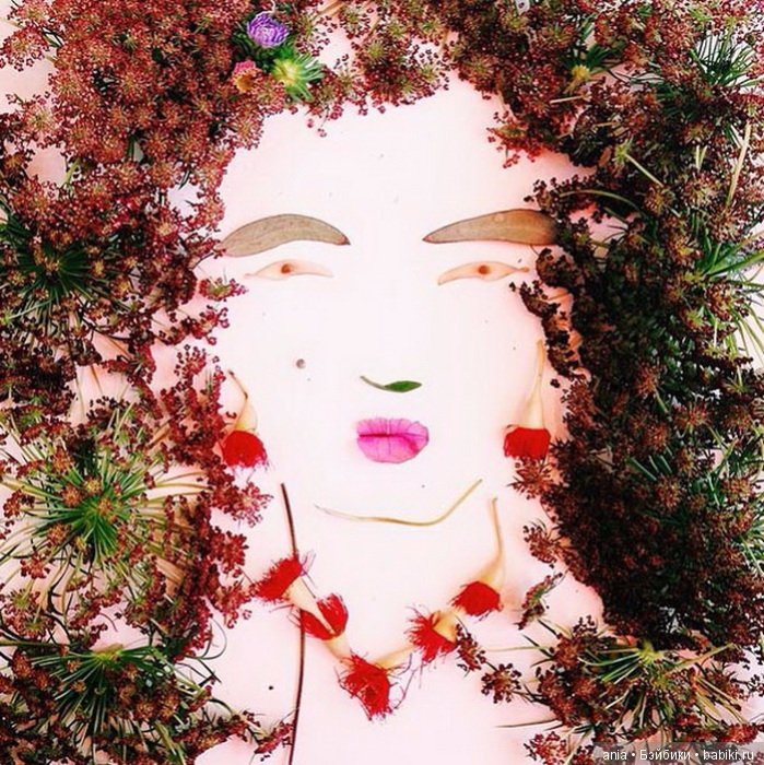 Невероятно нежные портреты, выполненные из цветов, ягод и растений (фото 10)