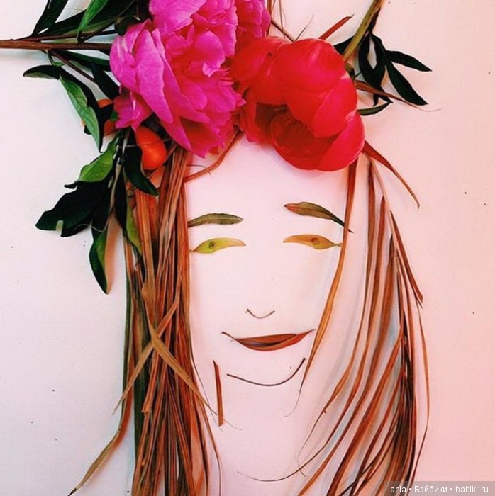 Невероятно нежные портреты, выполненные из цветов, ягод и растений