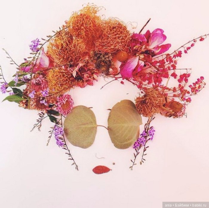 Невероятно нежные портреты, выполненные из цветов, ягод и растений