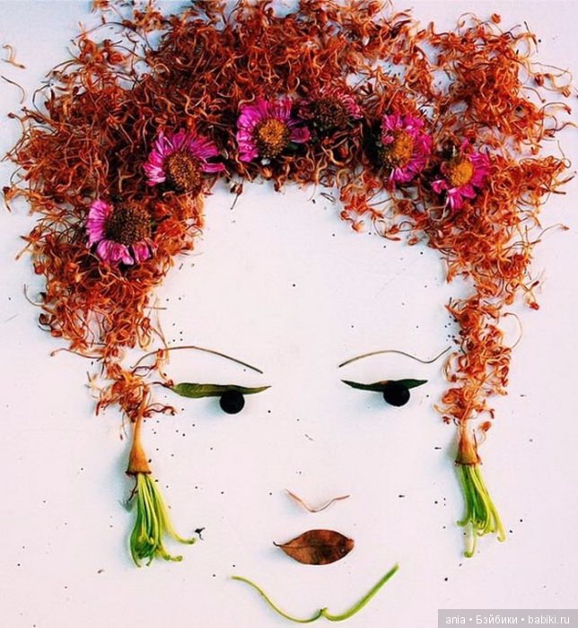 Невероятно нежные портреты, выполненные из цветов, ягод и растений (фото 6)