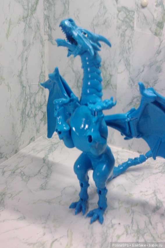 Эксперимент с цветом драконов продолжается, 3 D печать из пластика: ГОЛУБОЙ ДРАКОН