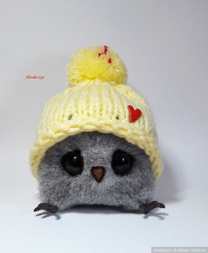 Совенок — Валяные игрушки из шерсти: сухое валяние
