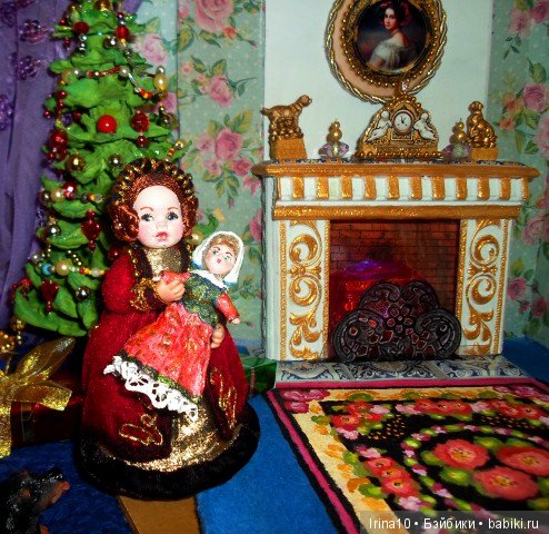 Кукольная миниатюра. Комната с камином (фото 8)