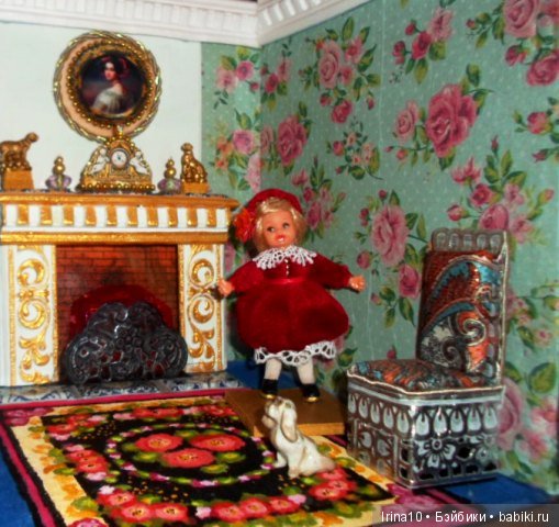 Кукольная миниатюра. Комната с камином