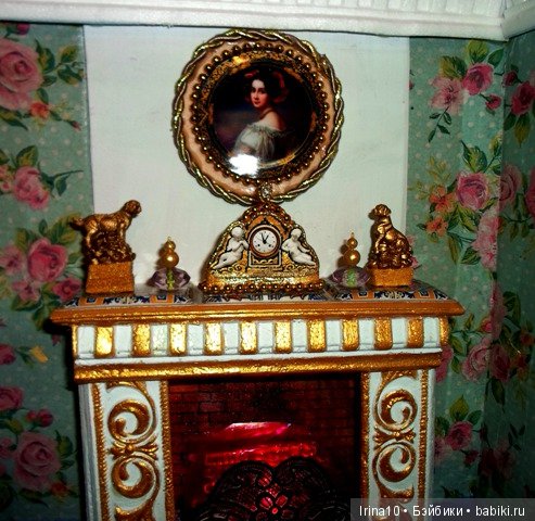 Кукольная миниатюра. Комната с камином (фото 3)