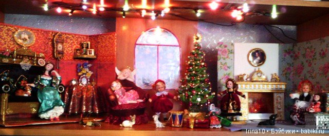 Кукольная миниатюра. Комната с камином