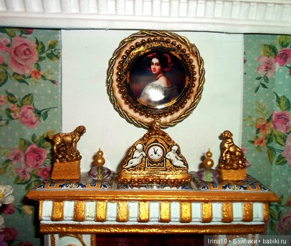 Кукольная миниатюра. Комната с камином (фото 5)