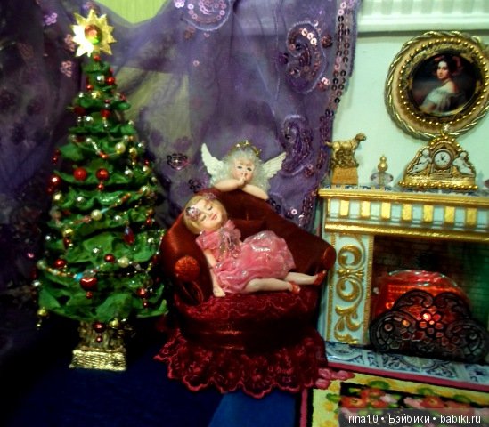 Кукольная миниатюра. Комната с камином (фото 9)