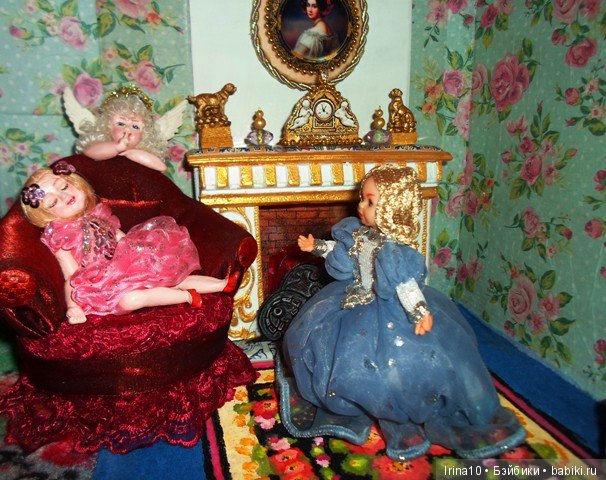 Кукольная миниатюра. Комната с камином