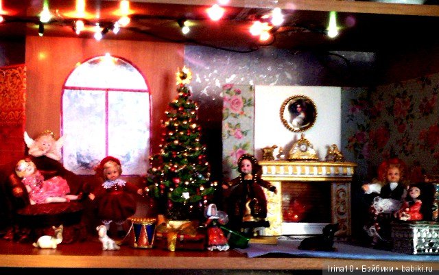 Кукольная миниатюра. Комната с камином