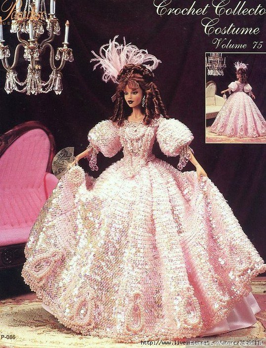 Шикарные вязанные наряды для Барби, 1