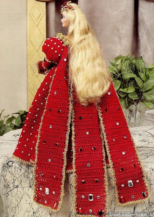 Шикарные вязанные наряды для Барби, 2