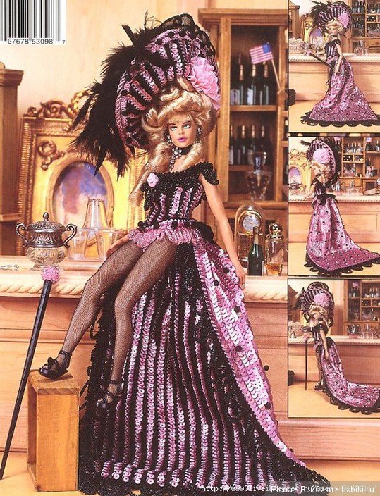 Шикарные вязанные наряды для Барби, 2