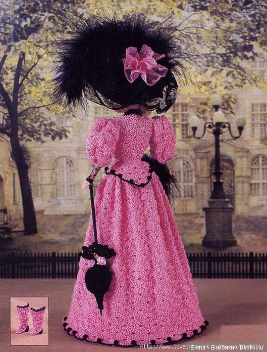 Шикарные вязанные наряды для Барби, 2