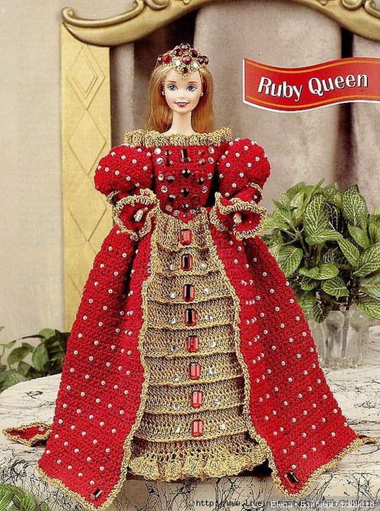 Шикарные вязанные наряды для Барби, 2