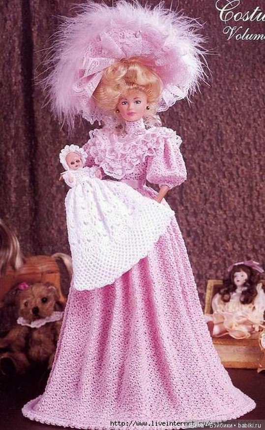 Шикарные вязанные наряды для Барби, 1
