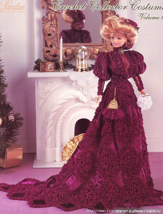 Шикарные вязанные наряды для Барби, 1