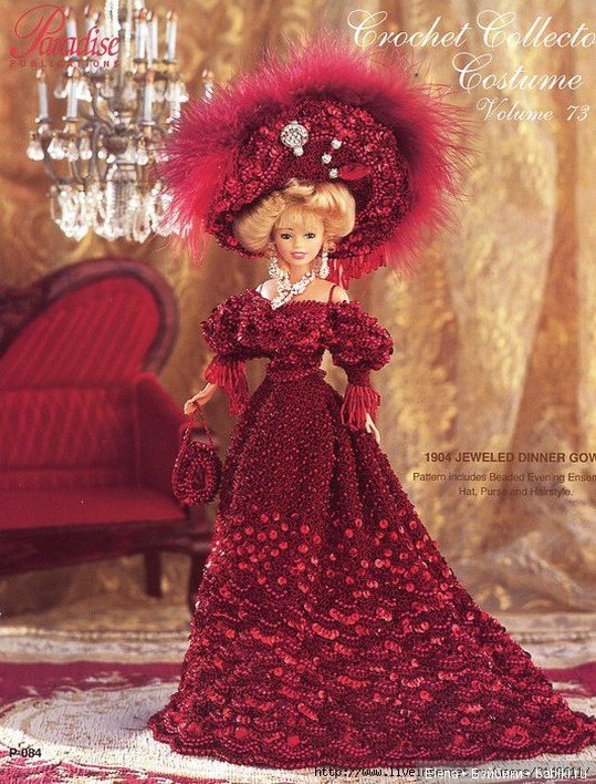 Шикарные вязанные наряды для Барби, 1