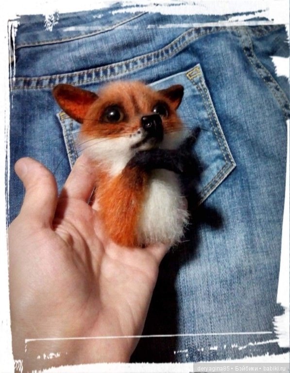 Мои брошки лисятки — Валяные игрушки из шерсти: сухое валяние