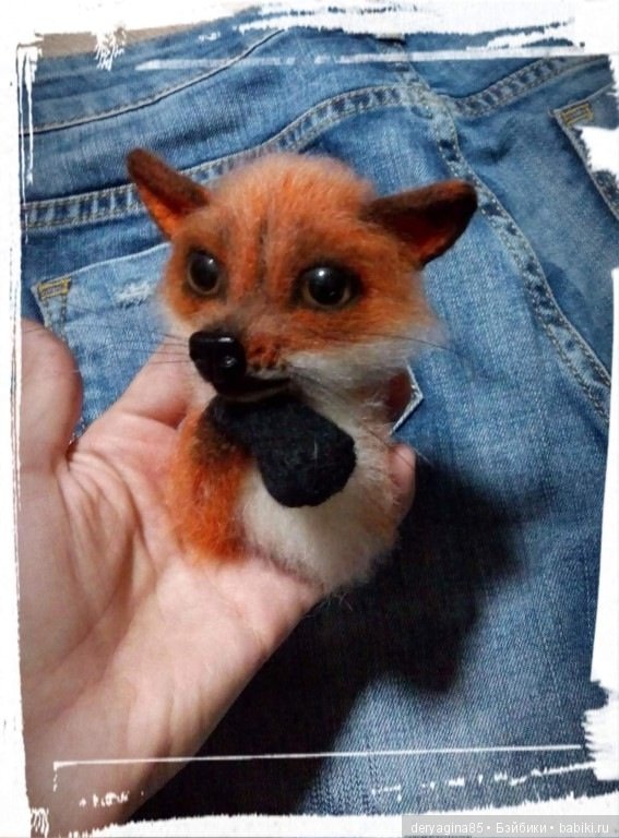 Мои брошки лисятки — Валяные игрушки из шерсти: сухое валяние