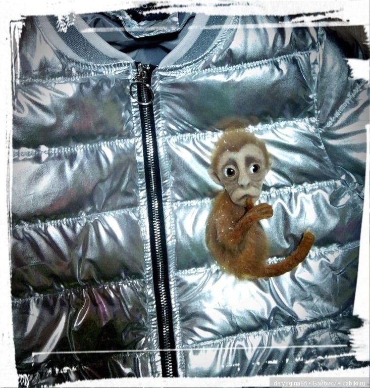 Брошь обезьянка — Валяные игрушки из шерсти: сухое валяние