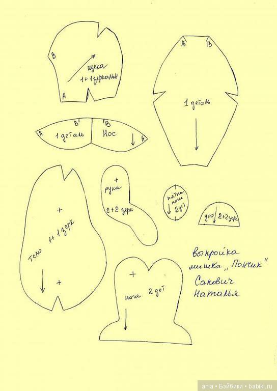 Мишка тедди с выкройкой от Сакович Натальи (фото 2)