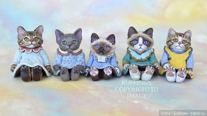 Прелестные котики, авторские игрушки Max Bailey