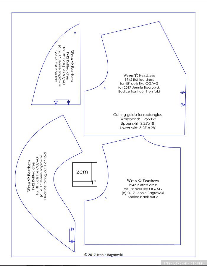 Платье для кукол типа American Girl, с выкройкой (фото 2)