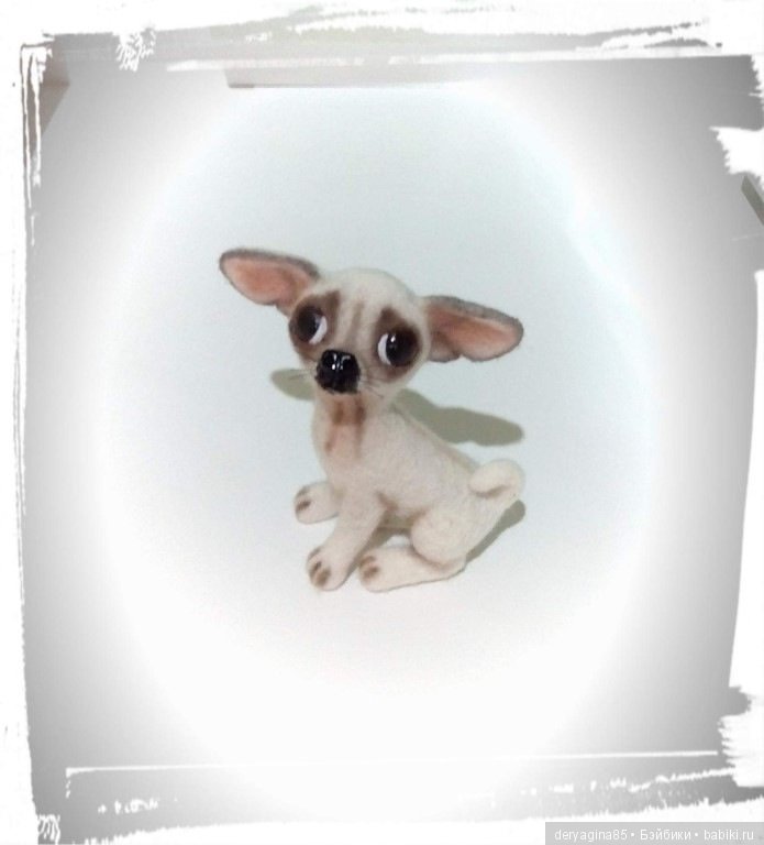 Мини чихуашечка — Валяные игрушки из шерсти: сухое валяние