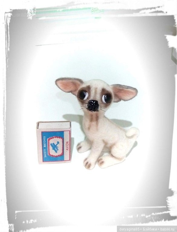 Мини чихуашечка — Валяные игрушки из шерсти: сухое валяние