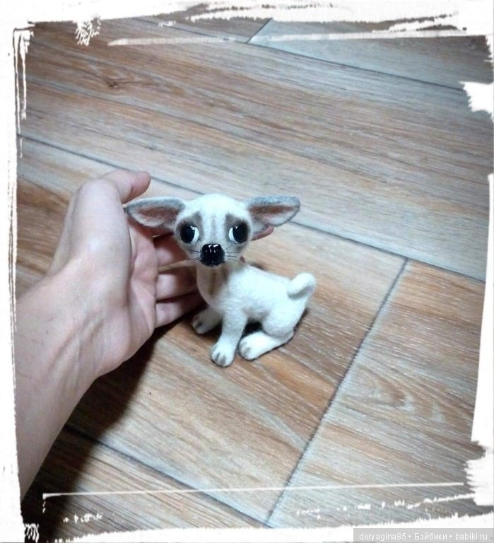 Мини чихуашечка — Валяные игрушки из шерсти: сухое валяние (фото 9)