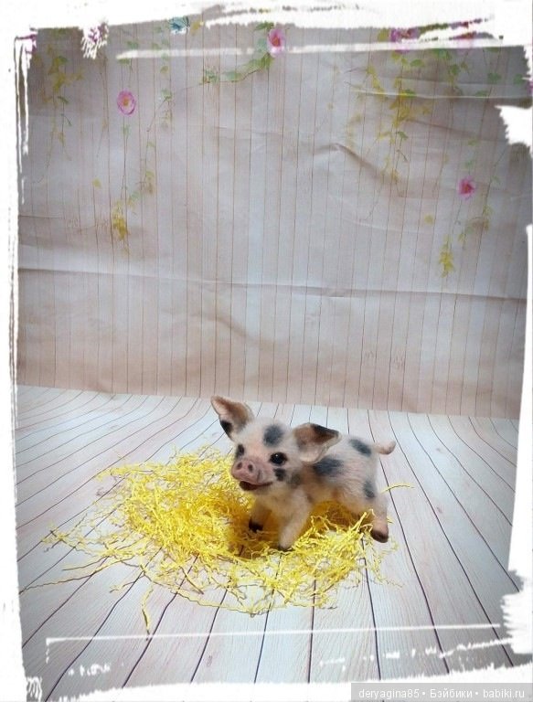 Мой первый поросенок — Валяные игрушки из шерсти: сухое валяние