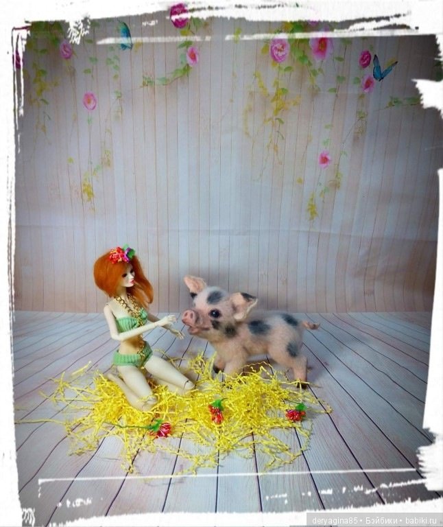 Мой первый поросенок — Валяные игрушки из шерсти: сухое валяние (фото 6)