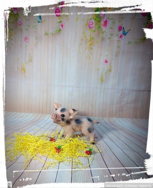 Мой первый поросенок — Валяные игрушки из шерсти: сухое валяние (фото 3)