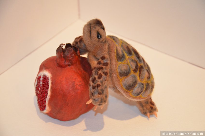 Сухое валяние. Черепашка Наташка (фото 8)