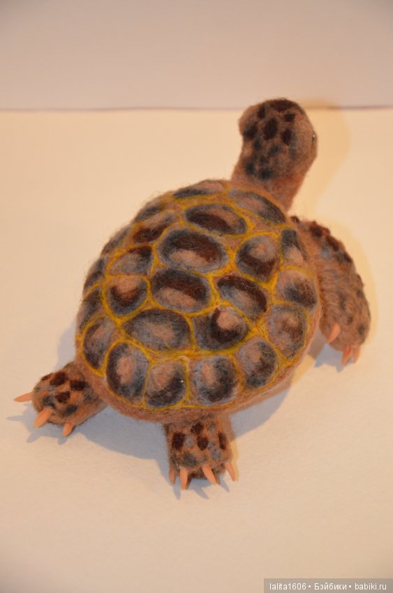 Сухое валяние. Черепашка Наташка (фото 3)