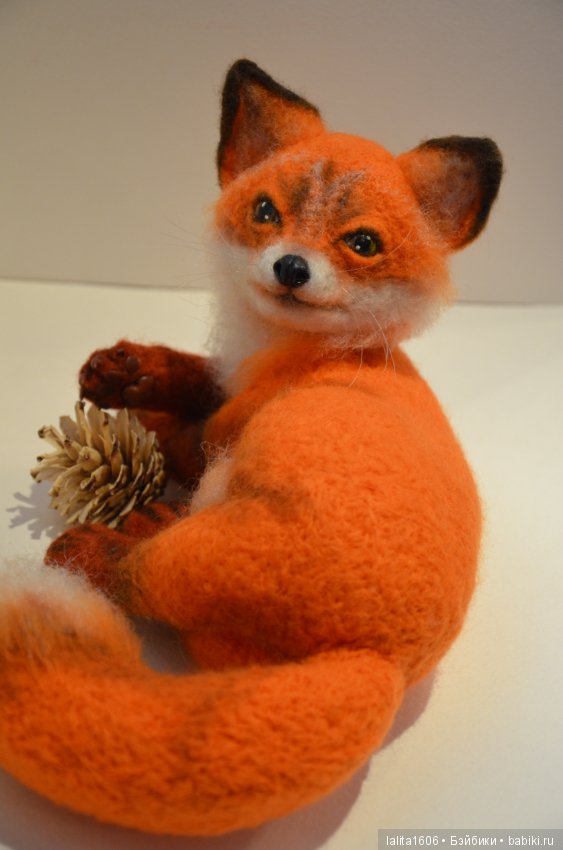 Сухое валяние. Лисичка — Валяные игрушки из шерсти: сухое валяние