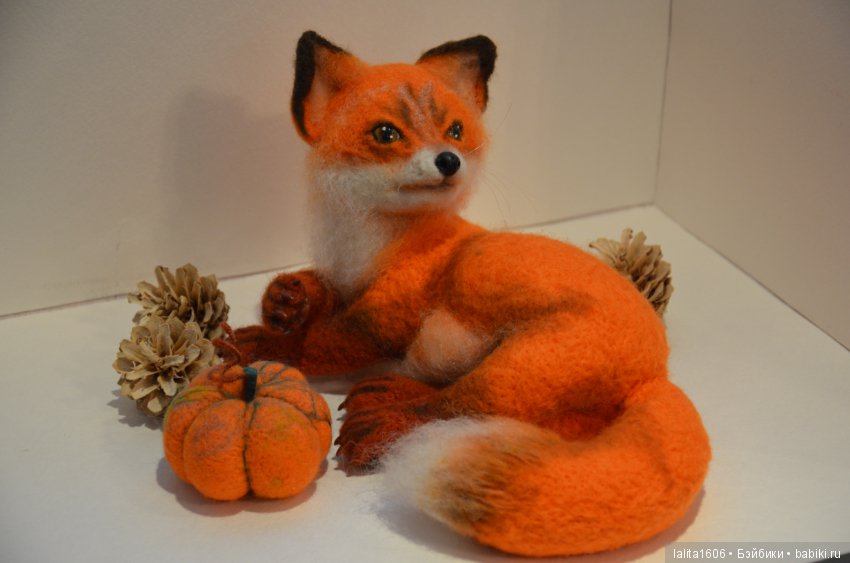 Сухое валяние. Лисичка — Валяные игрушки из шерсти: сухое валяние (фото 9)