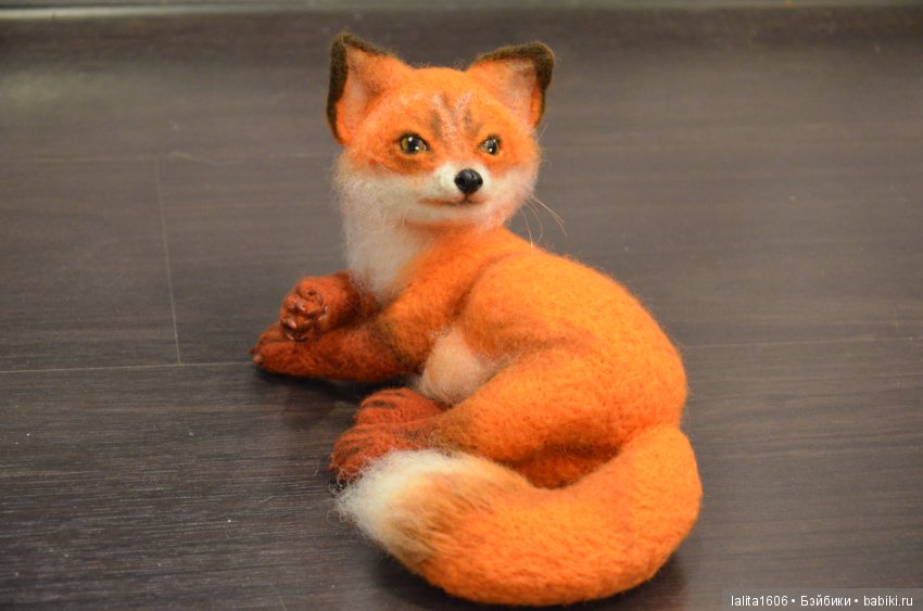 Сухое валяние. Лисичка — Валяные игрушки из шерсти: сухое валяние (фото 5)
