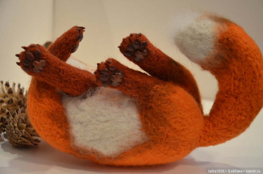 Сухое валяние. Лисичка — Валяные игрушки из шерсти: сухое валяние (фото 3)