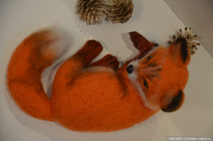 Сухое валяние. Лисичка — Валяные игрушки из шерсти: сухое валяние