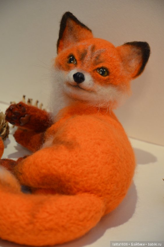 Сухое валяние. Лисичка — Валяные игрушки из шерсти: сухое валяние