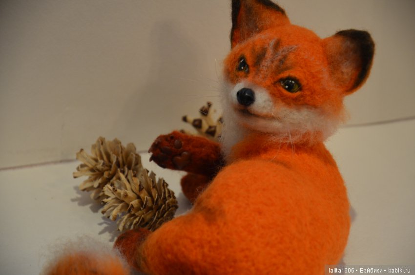 Сухое валяние. Лисичка — Валяные игрушки из шерсти: сухое валяние