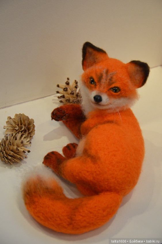 Сухое валяние. Лисичка — Валяные игрушки из шерсти: сухое валяние