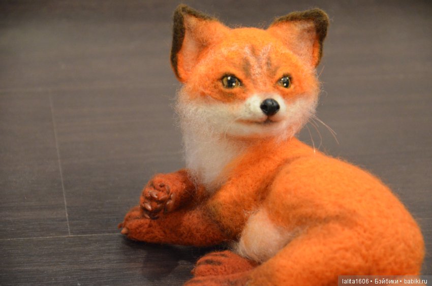 Сухое валяние. Лисичка — Валяные игрушки из шерсти: сухое валяние (фото 6)