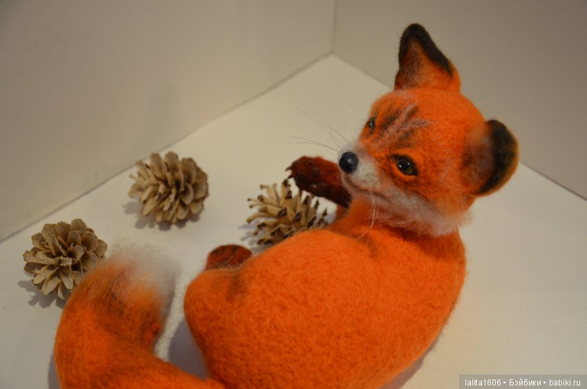 Сухое валяние. Лисичка — Валяные игрушки из шерсти: сухое валяние