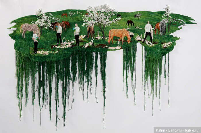 Вышитые картины, создающие иллюзию живописи